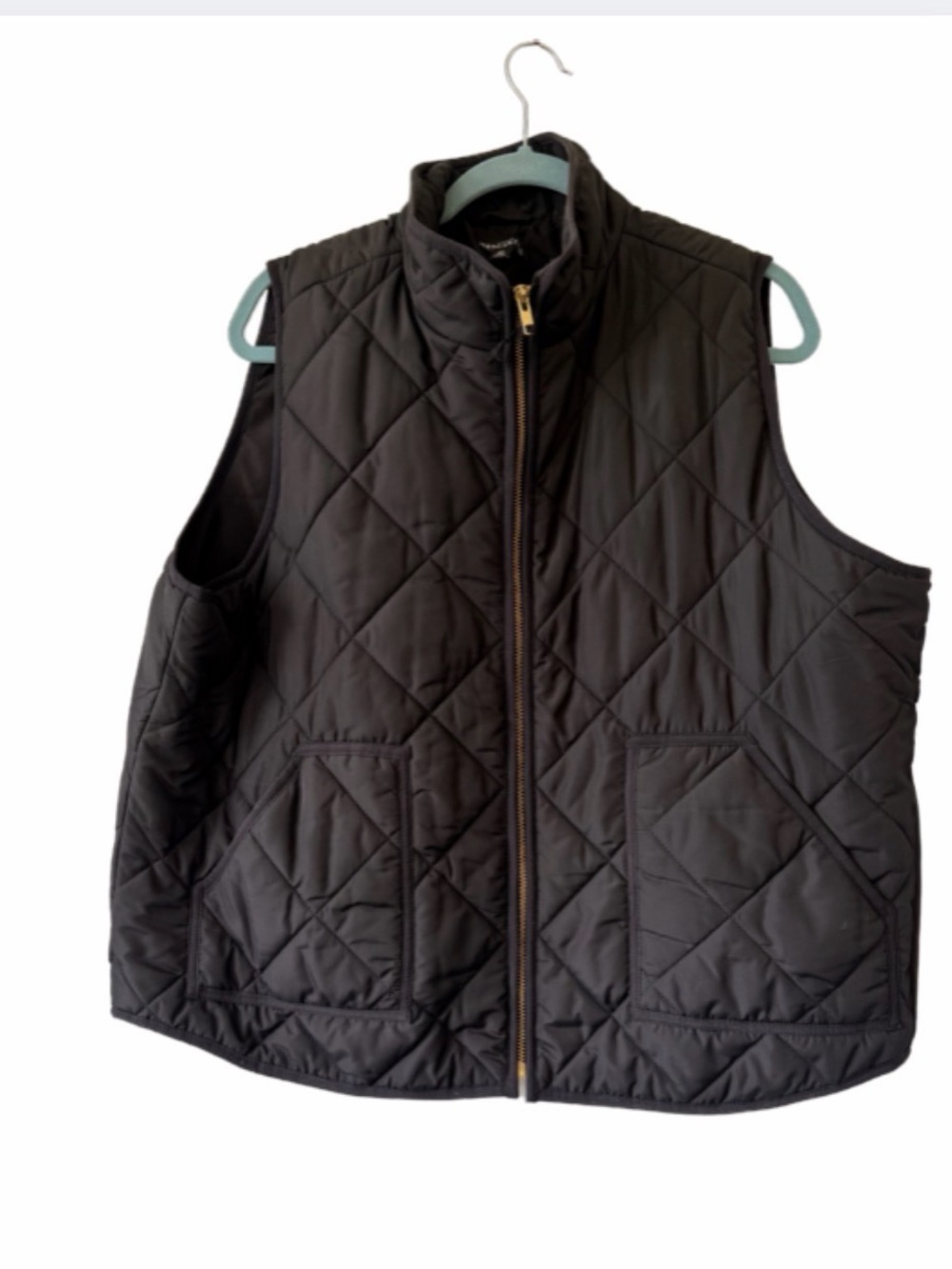 J. Crew Black Quilted Zip-Front Vest